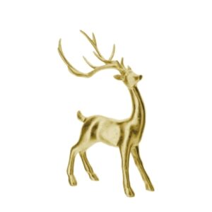 CERVO RESINA ORO 19XH28CM