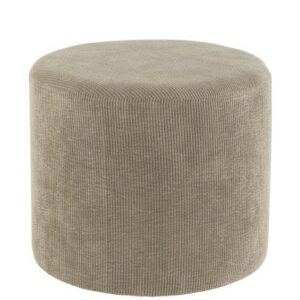 POUF RIGHE VELLUTO VER/BEIGE(43x43x35cm)