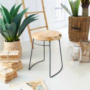 SGABELLO TEAK WOOD - D.CM.32XH.42*