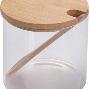 ZUCCHERIERA TAPPO IN BAMBOO E CUCCHIAINO