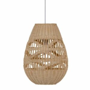 LAMPADA A SOFFITTO CREMA RATTAN/METALLO 31X31X41 CM