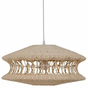 LAMPADA A SOFFITTO CREMA RATTAN/METALLO 52,50X52,50X25 CM