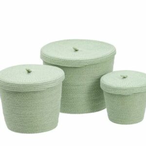 SCATOLA VERDE CHIARO CORDA C/TAP 28x28x36CM