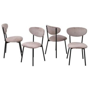 SET 4 SEDIE BRENDA VELVET NATURAL