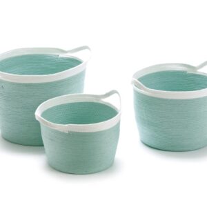 CESTO PAPER CM 35X27  ACQUA/BIANCO S***