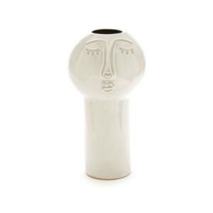 VASO FACE CERAMICA D15 H28 BIANCO***