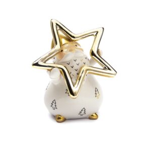 BABBO C/STELLA CERAMICA CM14X18 BIANCO/ORO