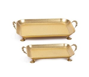 VASSOIO LATTA CON MANICI ORO L(CM46X31)