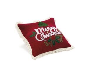 CUSCINO COTONE MERRY CHRISTMAS (C/FILLER) ROSSO/VERDE CM45X45