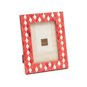 PORTAFOTO BONES DIAMOND CM19X24 BIANCO/CORALLO