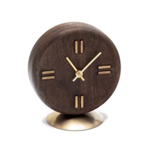 SVEGLIA LEGNO C/BASE ORO CM15X9X16 CAFFE'