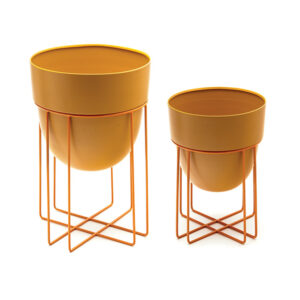 VASO LATTA COLORFUL C/STAND CM21x30 ARANCIO