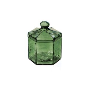 BARATTOLO ESAGONALE VETRO CM13X16 VERDE