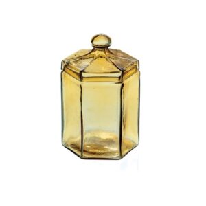 BARATTOLO ESAGONALE VETRO CM13X21 AMBRA
