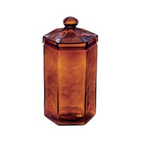 BARATTOLO ESAGONLE VETRO CM13X25 CARAMELLO