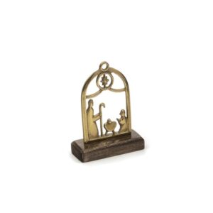 NATIVITA' METAL C/BASE LEGNO CM10X18 MOGA