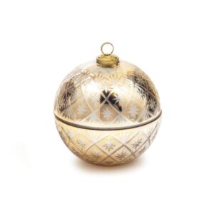 SFERA VETRO LUSTER C/CANDELA PROFUMATA CM15X15 ORO