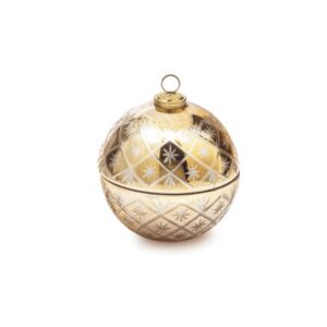 SFERA VETRO LUSTER C/CANDELA PROFUMATA CM13X13 ORO