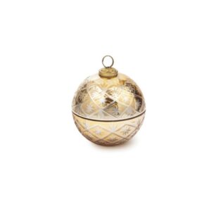 SFERA VETRO LUSTER C/CANDELA PROFUMATA CM10X10 ORO