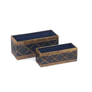 VASCHETTA LATTA CM35X15X15 BLU/ORO