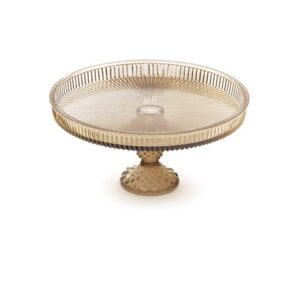 ALZATINA IN VETRO CM25X18 AMBRA