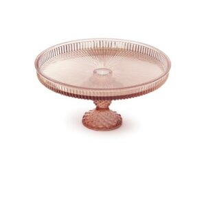 ALZATINA IN VETRO CM25X18 ROSA