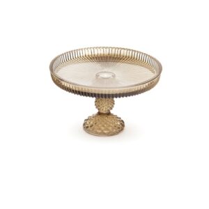 ALZATINA IN VETRO CM20X13 AMBRA