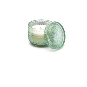 BARATTOLO IN VETRO CM10X10 C/CANDELA VANIGLIA VERDE