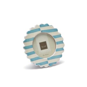 PORTAFOTO CERAMICA FLOWER&STRIPE CM17X17 AZZURRO