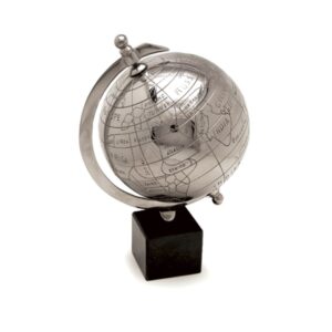 MAPPAMONDO METAL CM17X27 C/BASE MARMO ARG