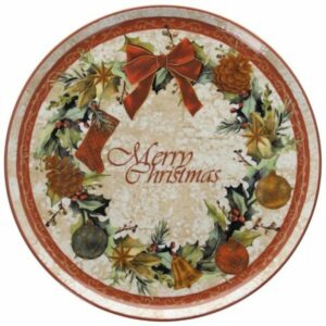 PIATTO PANETTONE CM 31 CINZIA CHRISTMAS POSTCARD