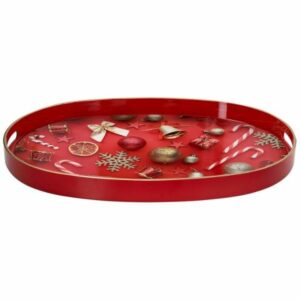 VASSOIO OVALE 44X30 ROSSO CNDY SERVING PARTY TIME